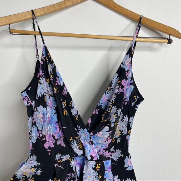 Les Rêveries Peplum Midi Cami Dress in Narcissus 100% Silk Floral Size 0 - Picture 6 of 17
